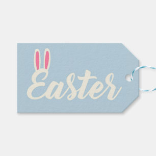 Hellblaues „Ostern“-Schriftbild  Geschenkanhänger