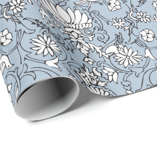 hellblaues persisches Muster Geschenkpapier (Rolleneckpunkt)