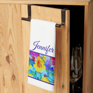 Hellblaues personalisiertes Küchentuch