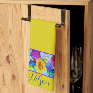 Hellblaues personalisiertes Küchentuch