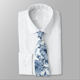 Hellblaues Porzellan-Blumen-Hochzeitsgeschenk für Krawatte