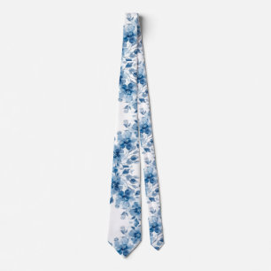 Hellblaues Porzellan-Blumen-Hochzeitsgeschenk für Krawatte