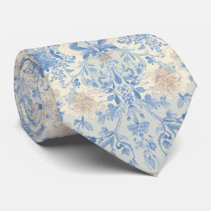 Hellblaues Porzellan-Blumen-Hochzeitsgeschenk für Krawatte