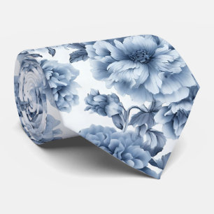 Hellblaues Porzellan-Blumen-Vatertagsgeschenk Krawatte