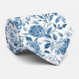 Hellblaues Porzellan-Blumenstrauß Geschenk für Hoc Krawatte