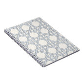 Hellblaues Rattan-Geflecht, Creme Notizblock (Rechte Seite)
