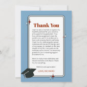 Hellblaues Retrogequiggle wavy Foto vielen Dank Dankeskarte (Rückseite)