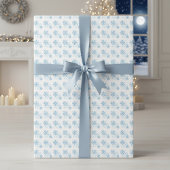 Hellblaues Schneeflocken-Weißes Geschenkpapier