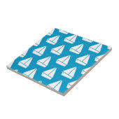 Hellblaues Segelboot-Muster Fliese (Seite)