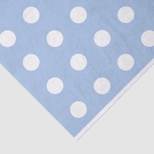 Hellblaues Seidenpapier mit weißen Tupfen (Ausschnitt)