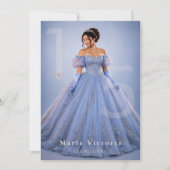 Hellblaues silbernes Märchen-Quinceañera Einladung (Vorderseite)