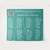 Hellblaues Sitzplan-Logo Event-Schild Elegant Wandteppich (Vorderseite (Horizontal))