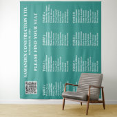 Hellblaues Sitzplan-Logo Event-Schild Elegant Wandteppich (Beispiel)