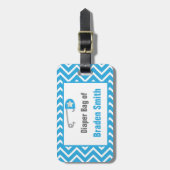 Hellblaues Sparren-Baby Gepäckanhänger (Vorderseite vertikal)