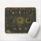 Hellblaues und goldenes Himmel-Mausepad Mousepad (Mit Mouse)