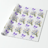 Hellblaues und Lavendel-Blumengeschenk Geschenkpapier (Ungerollt)