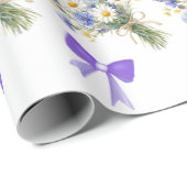 Hellblaues und Lavendel-Blumengeschenk Geschenkpapier (Rolleneckpunkt)