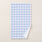 Hellblaues und lila Gingham Badhandtuch Set (Handtuch)