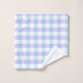 Hellblaues und lila Gingham Badhandtuch Set (Waschlappen)