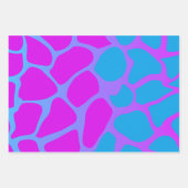 Hellblaues und rosa glänzendes Schleifpapier Geschenkpapier Set (Vorderseite)