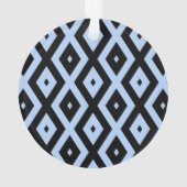 Hellblaues und schwarzes Diamantmuster Ornament (Rückseite)