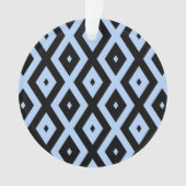 Hellblaues und schwarzes Diamantmuster Ornament (Vorderseite)