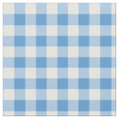 Hellblaues und weißes Gingham Blockmuster Stoff (Nahaufnahme)