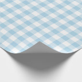 Hellblaues und weißes Gingham-Packpapier Geschenkpapier (Ecke)