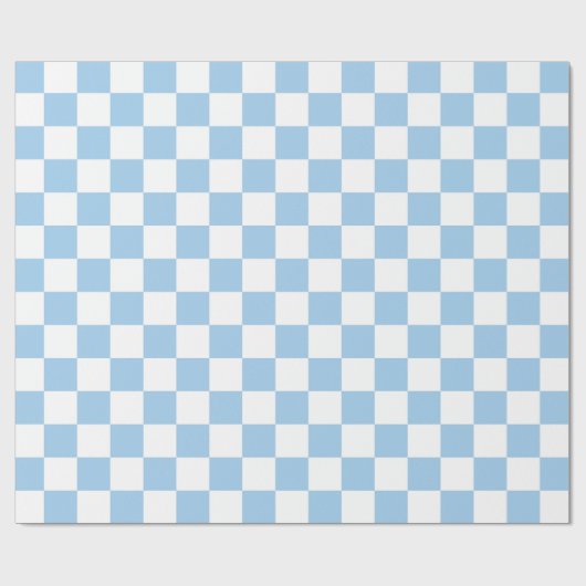Hellblaues und weißes kariertes Packpapier (Flach)