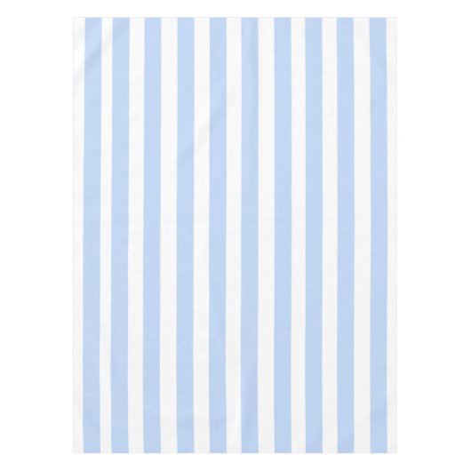Hellblaues und weißes Streifen-Muster Tischdecke (Vorderseite)