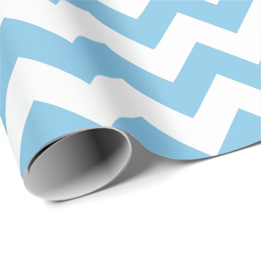 Hellblaues und weißes Zickzack Schleifpapier Geschenkpapier (Rolleneckpunkt)