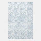 hellblaues vintage-damaskmuster geschirrtuch (Vertikal)