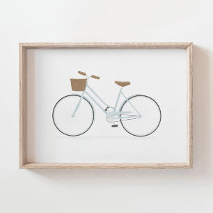 Hellblaues Vintage‑Fahrrad‑Poster Poster