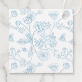 Hellblaues Wappen-Monogramm Hochzeit Danke Geschenkanhänger (Rückseite)