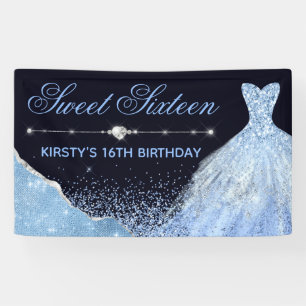 Hellblaues Wasserfarbenkleid & glamouröser Rand Sw Banner