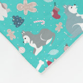 Hellblaues Weihnachtsheisere Hundedecke Fleecedecke (Ecke)