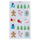 Hellblaues Weihnachtsmuster-kleine Geschenk-Tasche Kleine Geschenktüte (Rückseite)