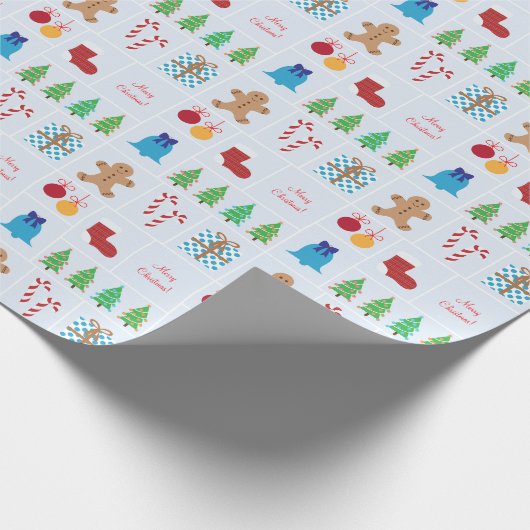 Hellblaues Weihnachtsmuster-Packpapier Geschenkpapier (Ecke)