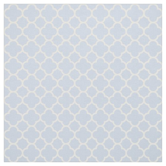 Hellblaues weißes Quatrefoil Muster Stoff (Muster)