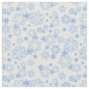 Hellblaues Winter-Schneeflocken-Muster Stoff