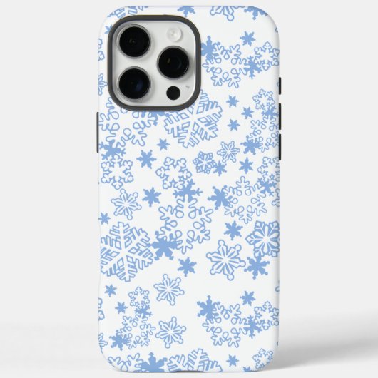 Hellblaues Winterschneeflockenmuster Case-Mate iPhone Hülle (Rückseite)