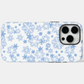 Hellblaues Winterschneeflockenmuster Case-Mate iPhone Hülle (Rückseite (Horizontal))