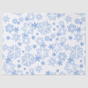 Hellblaues Winterschneeflockenmuster Seidenpapier