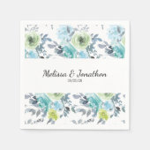 Hellblaugelbe grüne Blumenzwiebeln Napkins Serviette (Vorderseite)