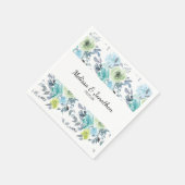 Hellblaugelbe grüne Blumenzwiebeln Napkins Serviette (Ecke)