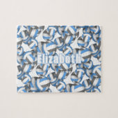 Hellblaugraue Mannschaftsfarben Volleyballs Muster Puzzle (Horizontal)