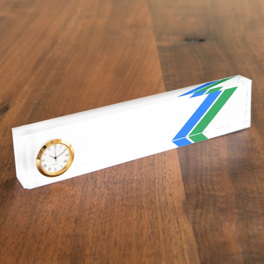 Hellblaugrüne Streifen mit weißem Hintergrund Namensplakette (Seite)