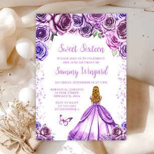 Hellblonde Prinzessin im Sweet Sixteen Einladung