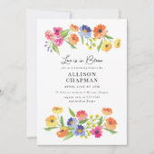 Hellblühgarten Rosa Orangefarbenes Brautparty Einladung (Vorderseite)