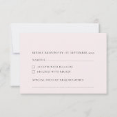 Hellblush Hellrosa Schlichter, solider Hintergrund RSVP Karte (Vorderseite)